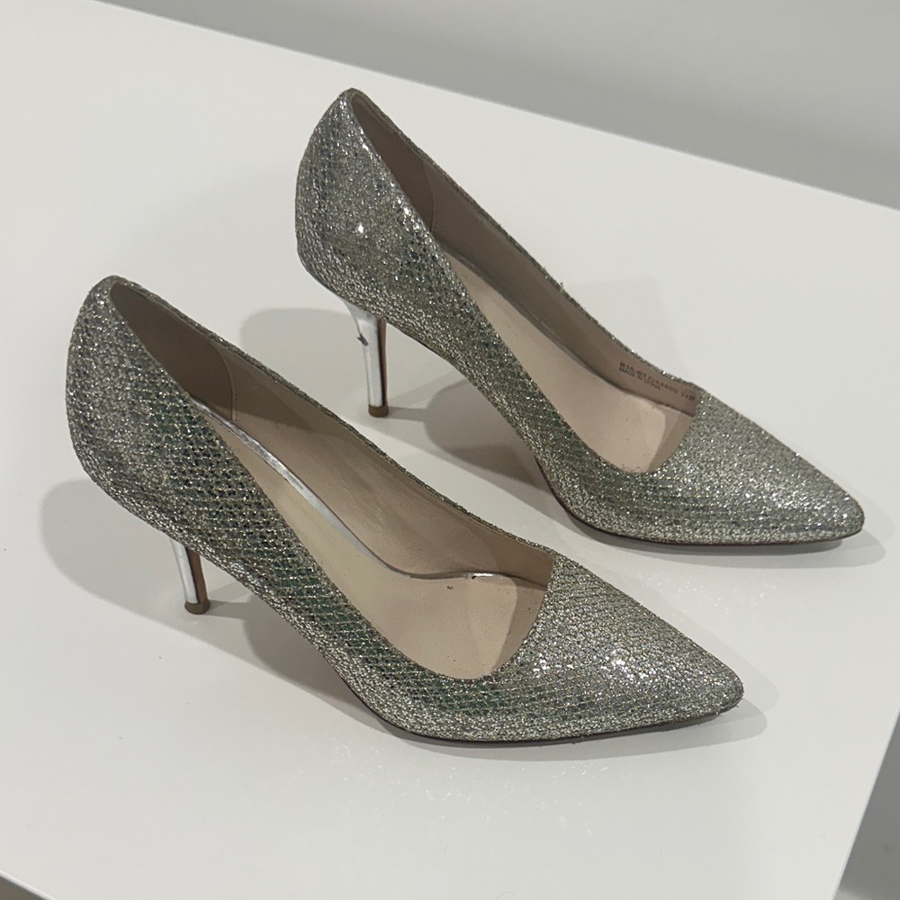 Cole Haan Silver Glitter Pumps
